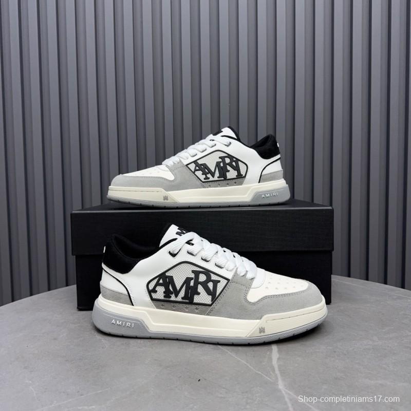 2025 Unisex Amiri White Black Suede Leather Sneakers MJ00360