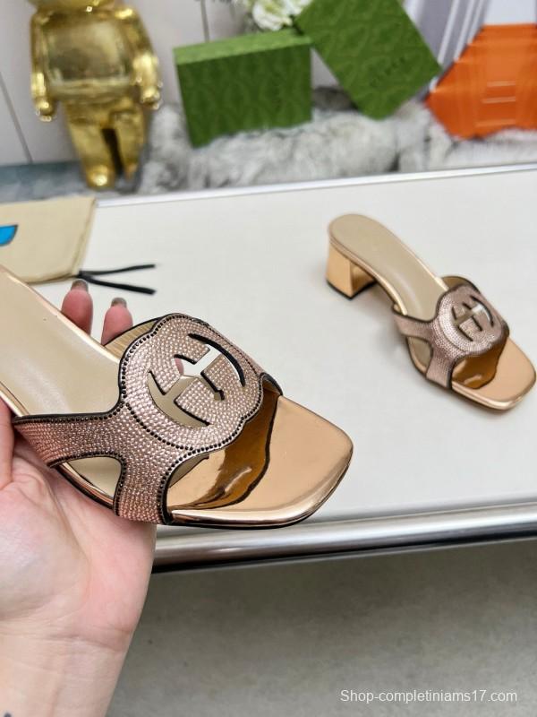 2025 Gucci Beige Leather Slippers MJ00190