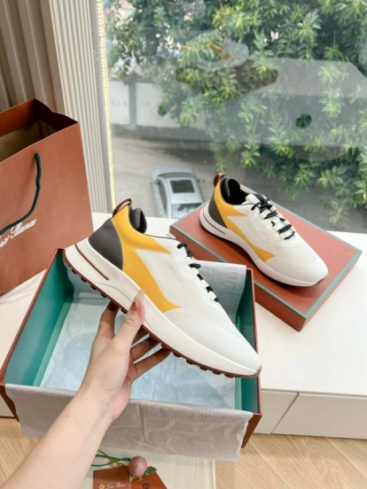 2024 Unisex Le Parmentier White Yellow Black Knit Sneakers Top Version MJ00340