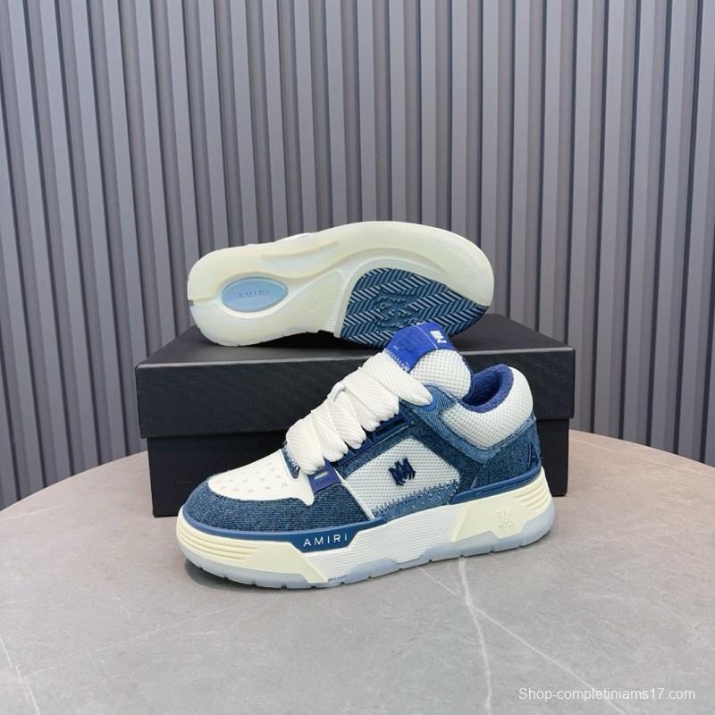 2024 Unisex Amiri blue white denim mesh sneakers MJ00360