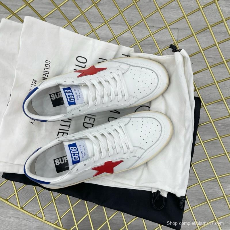 2024 Unisex GGDB White Red Blue Leather Low Top Sneakers MJ00260