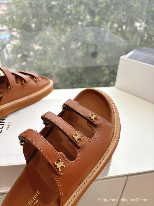 2025 CELINE Brown Leather Sandals