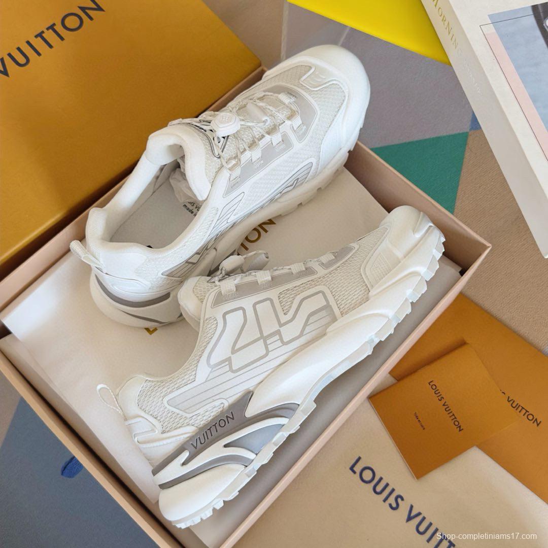2025 Men Louis Vuitton White Mesh Sneakers MJ00390