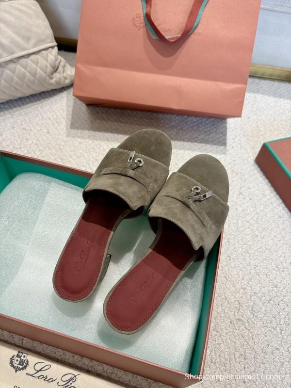 2025 Women LP Grey Suede Sandals