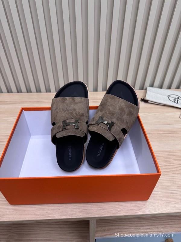 2025 Slippers Hermès Brown Suede Slippers