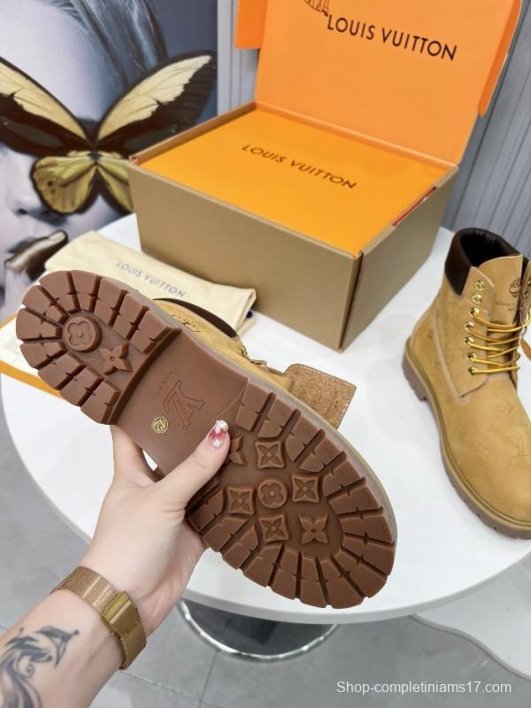 2024 Unisex Louis Vuitton Brown Nubuck Leather Ankle Boots Monogram MJ00450