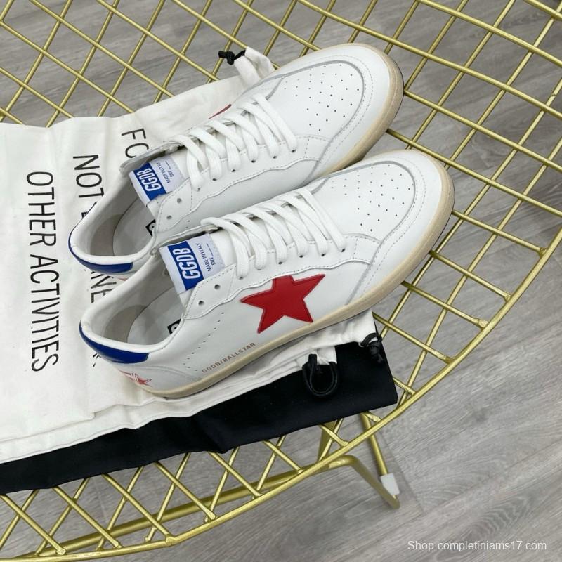 2024 Unisex GGDB White Red Blue Leather Low Top Sneakers MJ00260