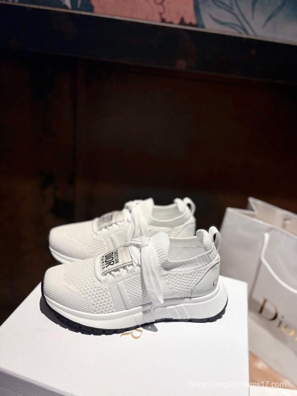 2025 Women Dior White Flyknit Sneakers LY00260