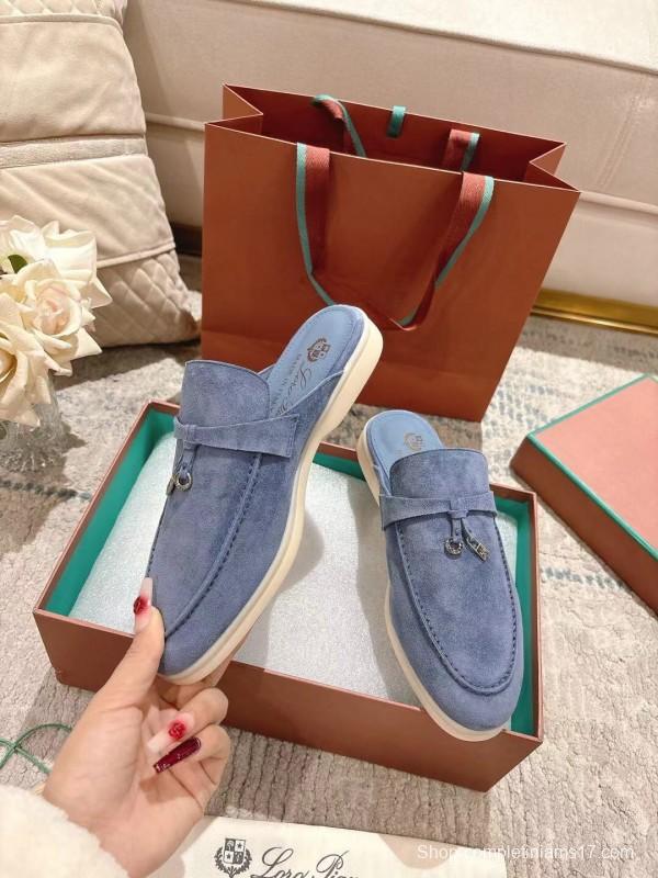 2025 Women LP Blue Suede Slippers LY00260
