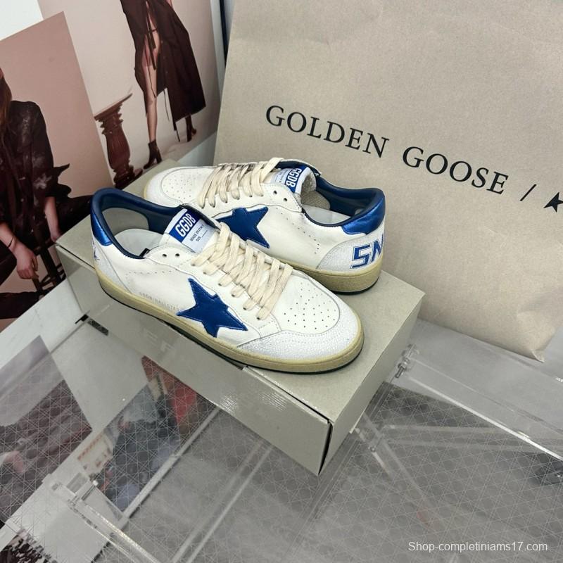 2024 Unisex GGDB White Blue Leather Sneakers MJ00260