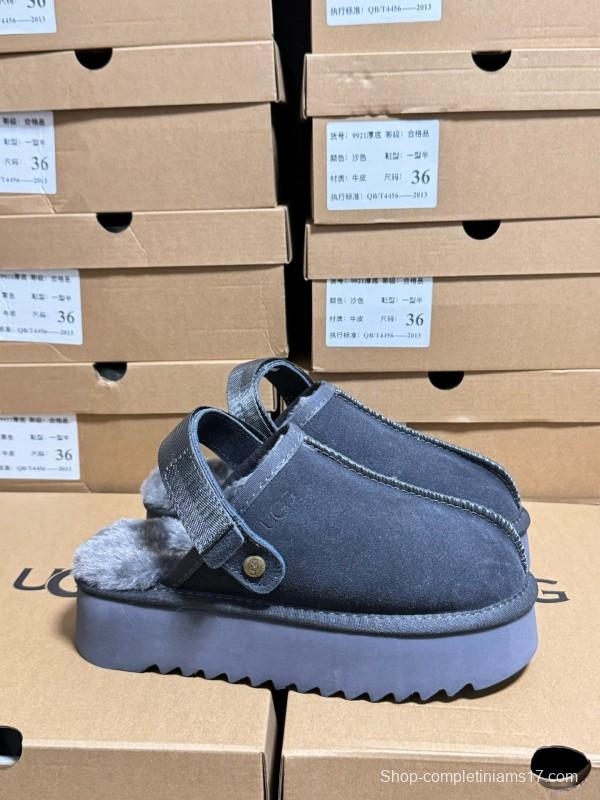 2024 Women UGG Grey Suede Slip-On Slippers MJ00170