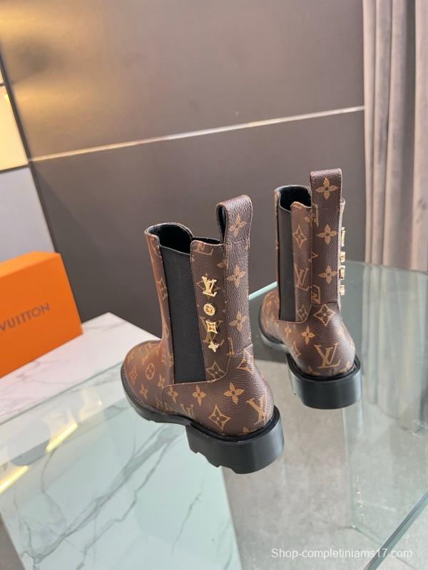 2024 Women Louis Vuitton Brown Leather Boots MJ00310