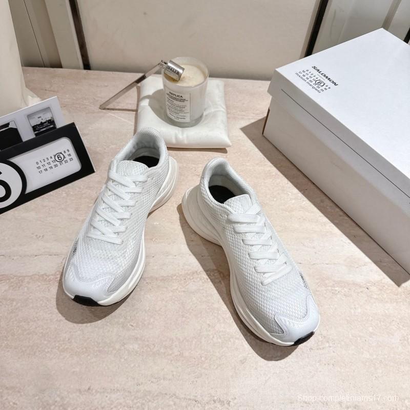 2025 Unisex MM6 Maison Margiela White Polyester Polyurethane Rubber Road Running Shoes Collaboration KFY00330