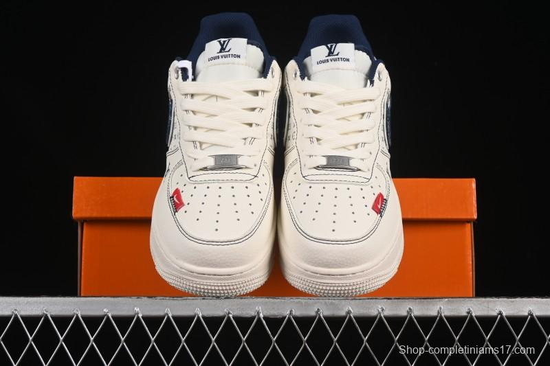 Nike Air Force 1 '07 Low LV Collaboration Dual-Tone Blue Denim Hook Low-Top Casual Sneakers - YX5066-342