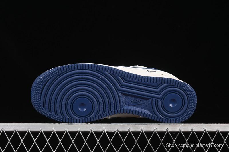 Nike Air Force 1 '07 Low Dior Collaboration Blue Four Small Silver Swoosh Casual Sneakers - XS2869-001