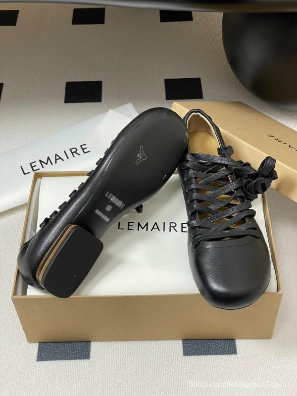 Lemaire 2025 SS Early Spring New Ballet Flats Derby Shoes Flat Sole Chunky Heel Single Shoes - KFY00310