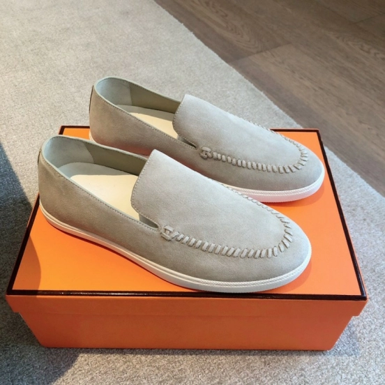 2025 Men Hermès Beige Suede Loafers AS00380