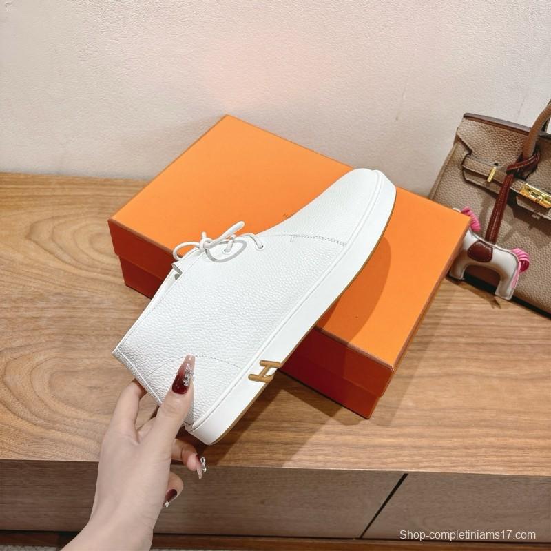 2025 Unisex H White Leather Classic Boots AS00380