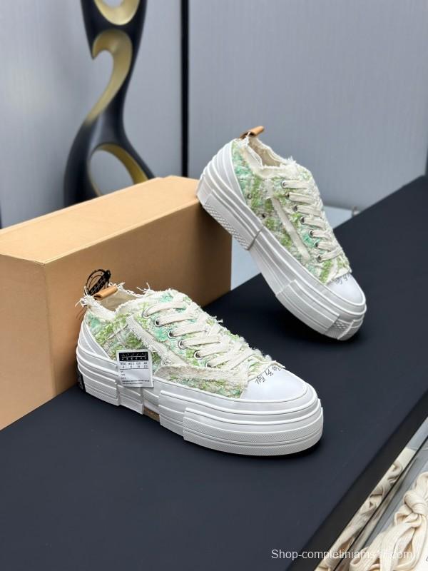 2025 Unisex XVESSEL White Green Canvas Plimsolls Vulcanized AS00260