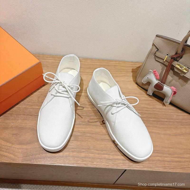 2025 Unisex H White Leather Classic Boots AS00380