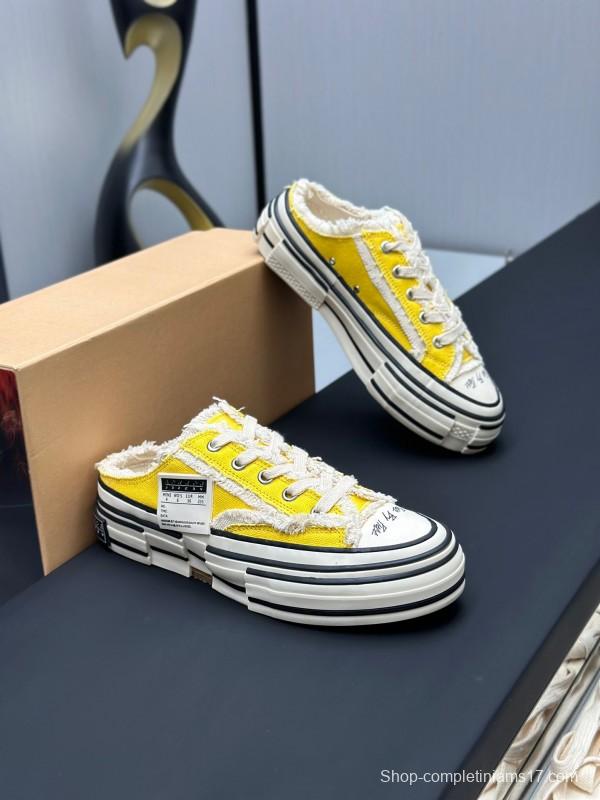 2025 Unisex XVESSEL Yellow White Canvas Plimsolls Vulcanized AS00240