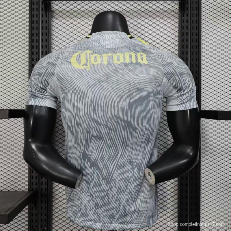 Player Version 25/26 Club America Grey with Diagonal Stripe Pattern Jersey
