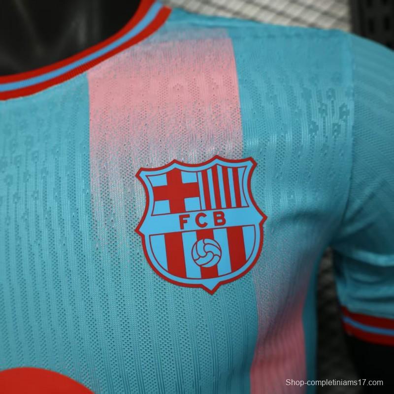 Player Version 25/26 Barcelona Sky Blue with Pink Gradient Stripe Jersey