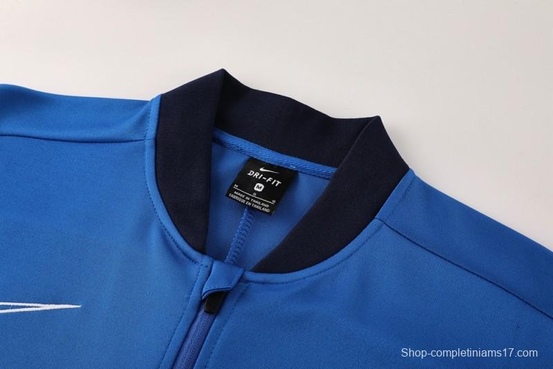 2025 Nike Blue Full Hoodie Zipper Jacket +Long Pants