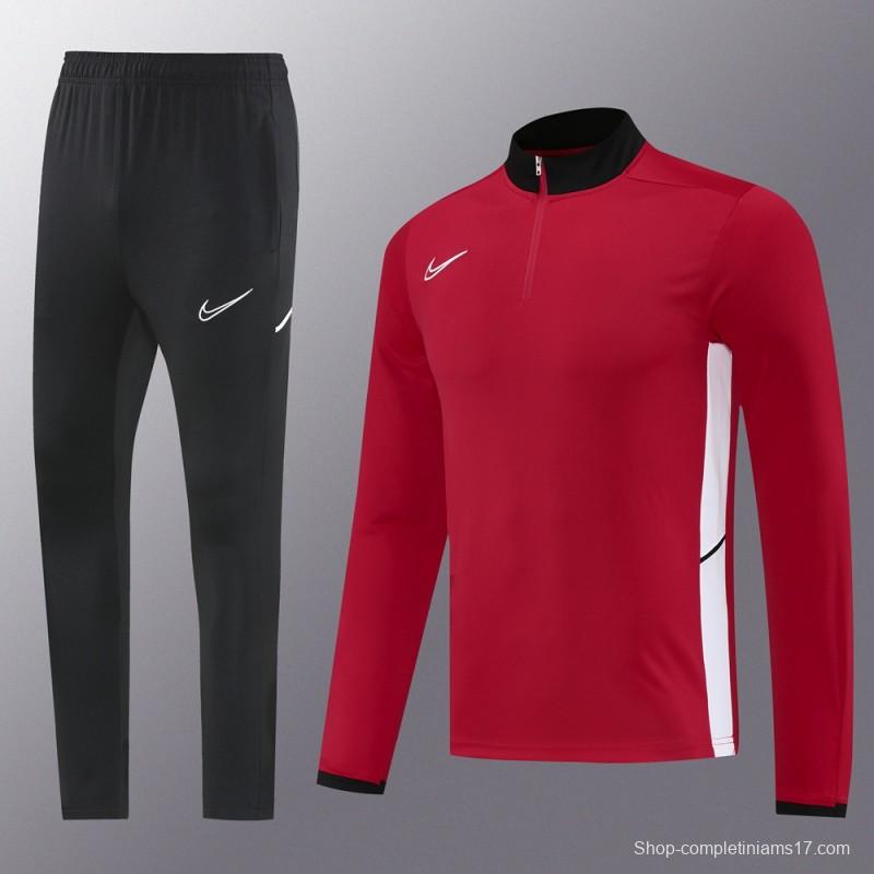 2025 Nike Red Full Hoodie Zipper Jacket +Long Pants