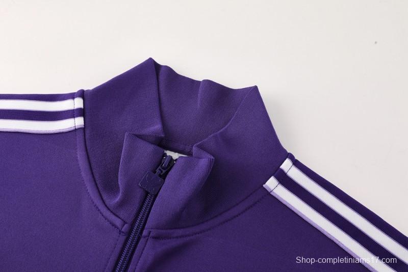 25/26 Real Madrid Purple Full Zipper Jacket +Long Pants