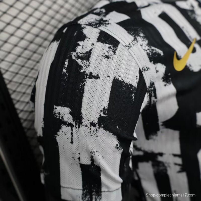 Player Version 25/26 Barcelona Black with Distressed Stripes Jersey