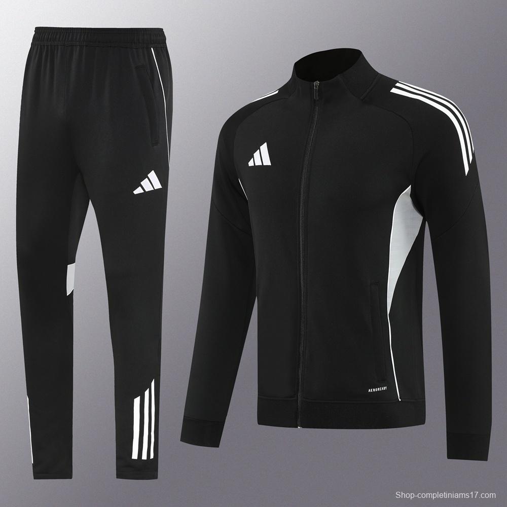 2025 Adidas Black Full Zipper Jacket + Long Pants