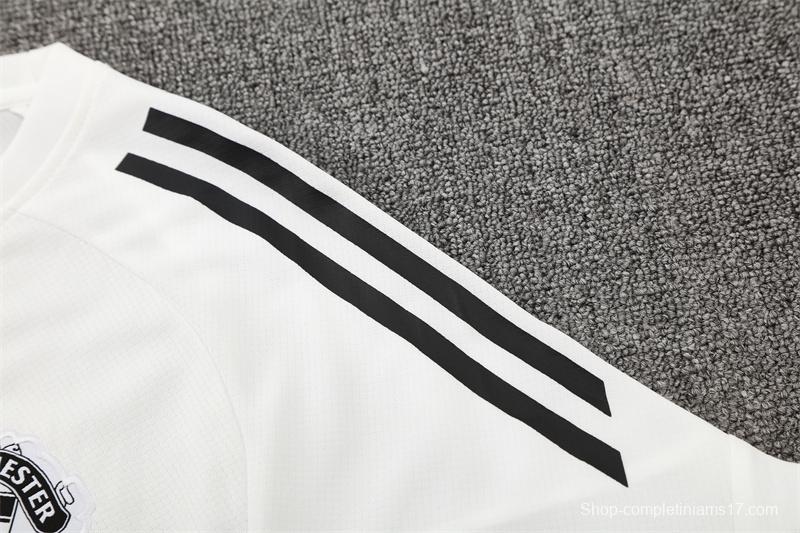 25/26 Manchester United White Purple Short Sleeve+Soccer Shorts