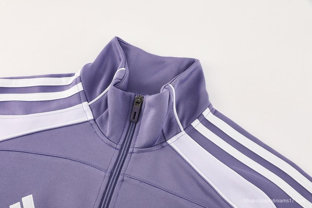 2025 Adidas Purple Full Zipper Jacket + Long Pants