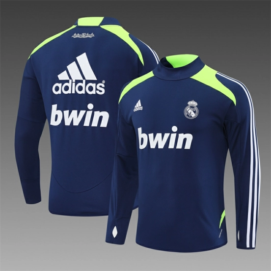 Retro 12/13 Real Madrid Royal Blue Half Zipper Jacket+Long Pants