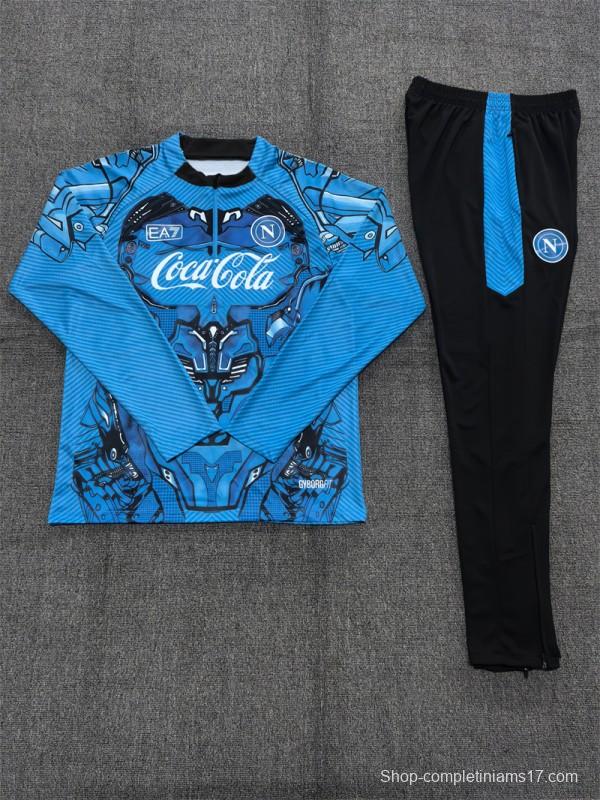 25/26 Kids Napoli Light Blue Camouflage Half Zipper Jacket+Long Pants