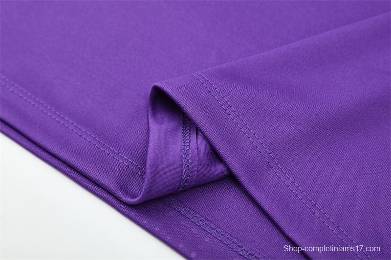 Retro 16/17 Real Madrid Purple Half Zipper Jacket