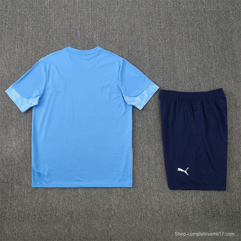 25/26 Manchester City Light Blue Camouflage with XS Short Sleeve+Soccer Shorts