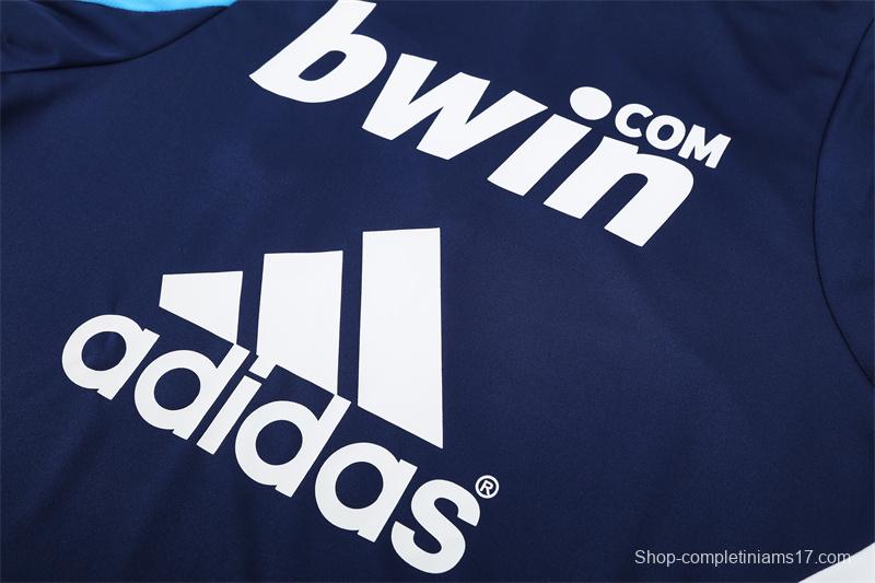 Retro 09/10 Real Madrid Royal Blue Half Zipper Jacket+Long Pants