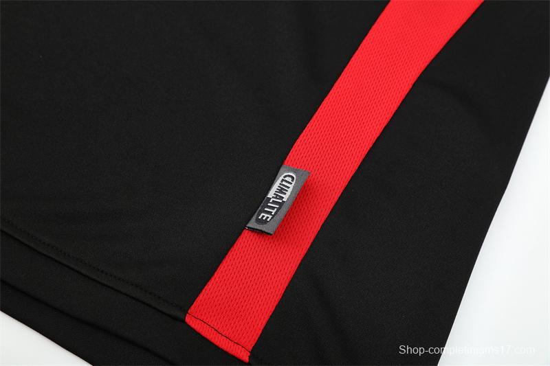 Retro 03/04 AC Milan Black Half Zipper Jacket+Long Pants