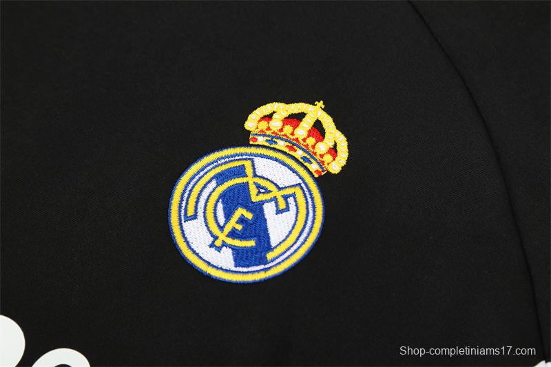 Retro 08/09 Real Madrid Black Half Zipper Jacket