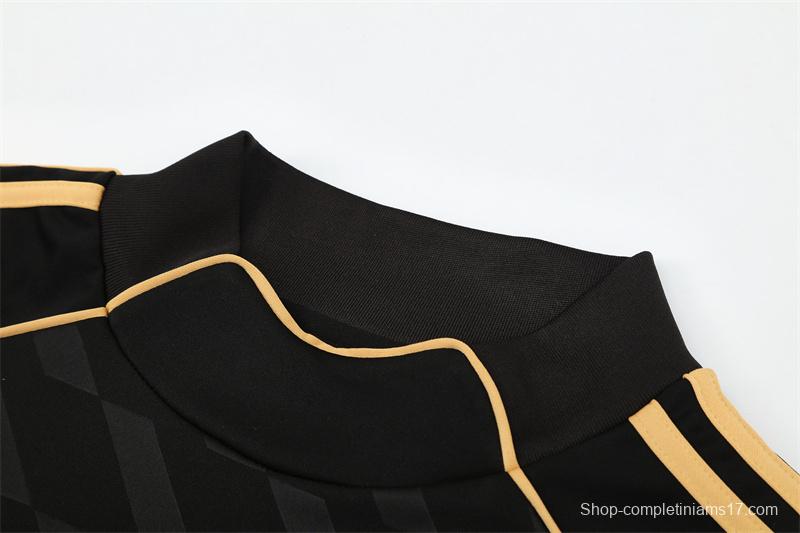 Retro 11/12 Real Madrid Black Half Zipper Jacket+Long Pants