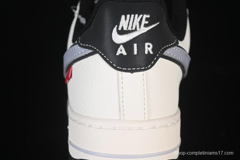 Nike Air Force 1'07 Low Beige Gray Black Letter Casual Sneakers - JS8028-018