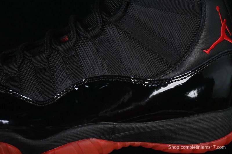 Nike Air Jordan 11 Retro Black Red Basketball Shoes - 378037-326