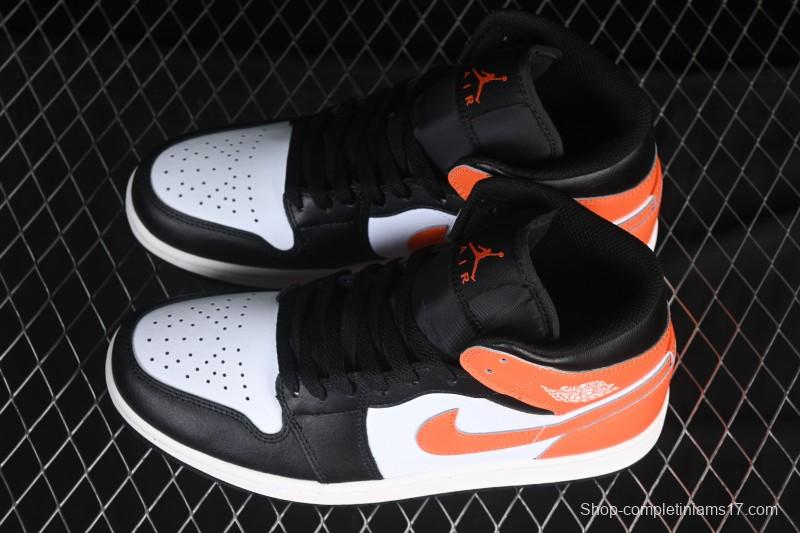 Nike Air Jordan 1 Mid AJ1 Black White Orange - DQ8426-801