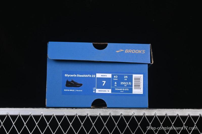 Brooks Glycerin Stealthfit 22 Cushioned Marathon Nitrogen Running Shoes - 1104481D072