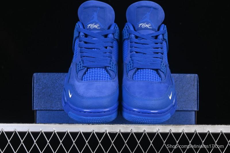 Nike Nigel Sylvester x Air Jordan 4 Retro Blue Collaboration Basketball Shoes - HF4340-400