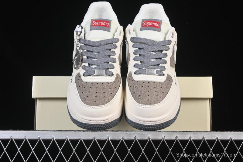 Nike Air Force 1 '07 Low Supreme Collaboration Beige Canvas Casual Sneakers - XX3168-210