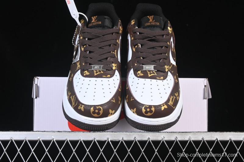 Nike Air Force 1 '07 Low LV Collaboration Classic White Brown Casual Sneakers - CZ3986-004