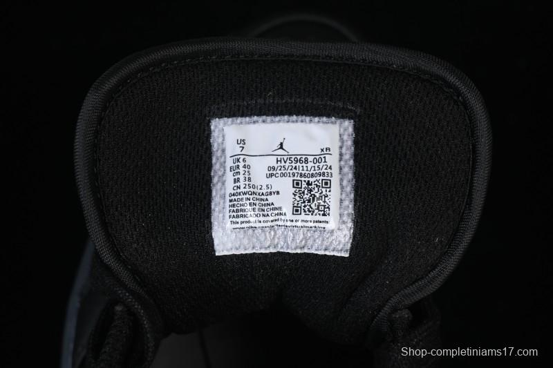 Nike Air Jordan 1 Low AJ1 Black White Canvas Patch Low Top Casual Basketball Shoes - HV5968-001